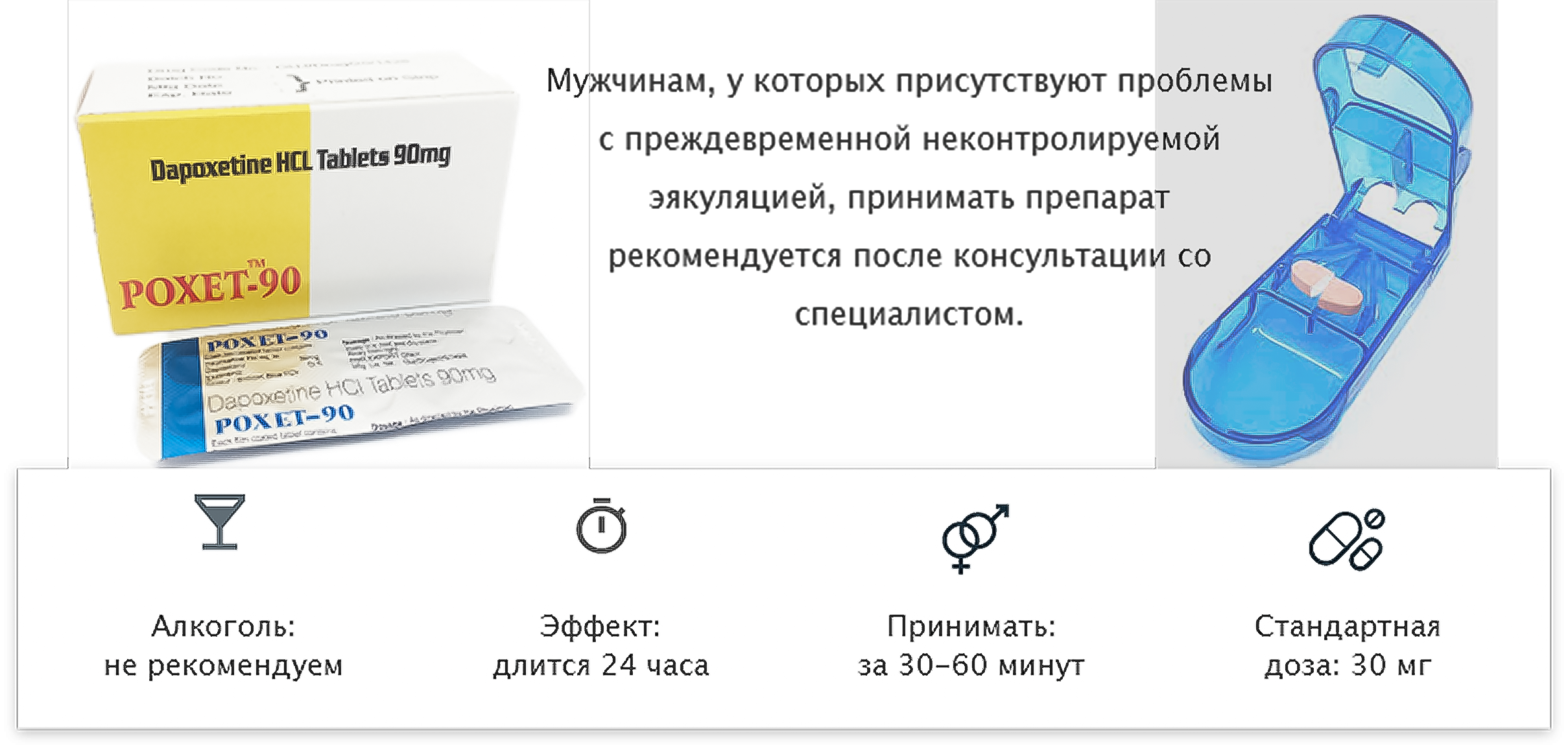 Инструкция по применению Дапоксетин 90 мг